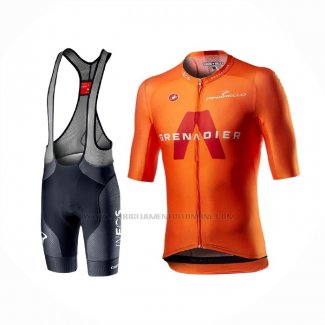 2021 Abbigliamento Ciclismo INEOS Grenadiers Arancione Manica Corta e Salopette