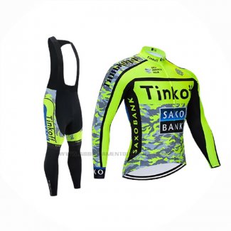 2021 Abbigliamento Ciclismo Tinkoff Giallo Manica Lunga e Salopette
