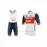 2021 Abbigliamento Ciclismo Trek Segafredo Bianco Scuro Blu Manica Corta e Salopette