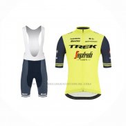 2021 Abbigliamento Ciclismo Trek Segafredo Giallo Scuro Blu Manica Corta e Salopette