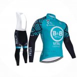 2021 Abbigliamento Ciclismo Vital Concept-BB Hotels Azzurro Manica Lunga e Salopette