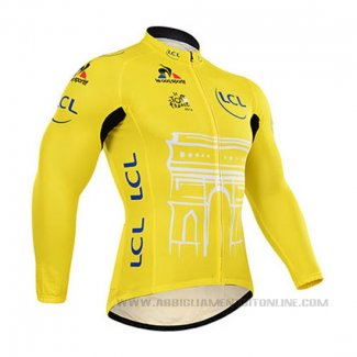 2015 Abbigliamento Ciclismo Tour de France Giallo Manica Lunga