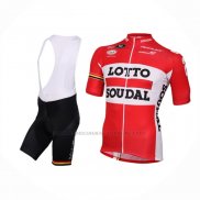 2016 Abbigliamento Ciclismo Lotto Soudal Bianco Rosso Manica Corta e Salopette