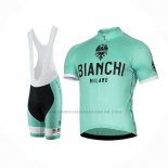 2017 Abbigliamento Ciclismo Bianchi Milano Pride Verde Manica Corta e Salopette