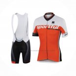 2017 Abbigliamento Ciclismo Sportful Sc Bianco Arancione Manica Corta e Salopette