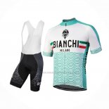 2018 Abbigliamento Ciclismo Bianchi Attone Bianco Verde Manica Corta e Salopette
