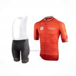 2019 Abbigliamento Ciclismo UAE Tour Arancione Manica Corta e Salopette