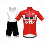 2020 Abbigliamento Ciclismo Lotto Soudal Rosso Manica Corta e Salopette