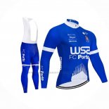 2021 Abbigliamento Ciclismo W52-FC Porto Blu Manica Lunga e Salopette