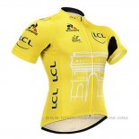 2015 Abbigliamento Ciclismo Tour de France Giallo Manica Corta