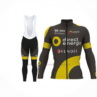 2017 Abbigliamento Ciclismo Direct Energie Ml Manica Lunga e Salopette