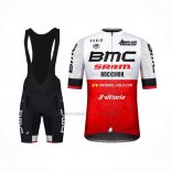 2021 Abbigliamento Ciclismo BMC Bianco Rosso Manica Corta e Salopette