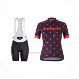 2021 Abbigliamento Ciclismo Donne Trek Viola Arancione Manica Corta e Salopette