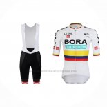 2022 Abbigliamento Ciclismo Bora-Hansgrone Giallo Blu Rosso Manica Corta e Salopette