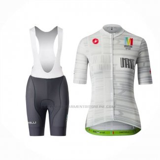 2023 Abbigliamento Ciclismo Castelli Maratona Dles Dolomites-Enel Bianco Manica Corta e Salopette