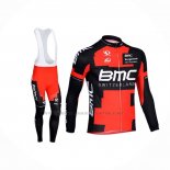 2013 Abbigliamento Ciclismo BMC Nero Rosso Manica Lunga e Salopette