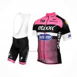 2016 Abbigliamento Ciclismo Etixx Quick Step Rosa Nero Manica Corta e Salopette