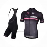2016 Abbigliamento Ciclismo Giro d'Italia Nero Rosso Manica Corta e Salopette