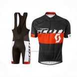 2016 Abbigliamento Ciclismo Scott Nero Rosso Manica Corta e Salopette