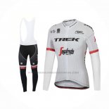 2017 Abbigliamento Ciclismo Trek Segafredo Bianco Manica Lunga e Salopette