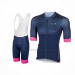2018 Abbigliamento Ciclismo Donne RH+ Spento Blu Manica Corta e Salopette