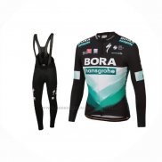 2020 Abbigliamento Ciclismo Bora-Hansgrone Nero Verde Manica Lunga e Salopette