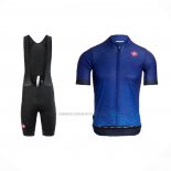 2021 Abbigliamento Ciclismo Castelli Aceso Blu Manica Corta e Salopette