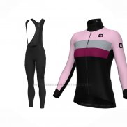 2023 Abbigliamento Ciclismo Donne ALE Nero Rosa Manica Lunga e Salopette