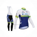 2014 Abbigliamento Ciclismo Orica GreenEDGE Bianco Blu Manica Lunga e Salopette
