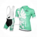 2016 Abbigliamento Ciclismo Bianchi Verde Bianco Manica Corta e Salopette