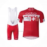 2016 Abbigliamento Ciclismo Scott Bianco Rosso Manica Corta e Salopette