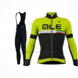 2017 Abbigliamento Ciclismo ALE Graphics Prr Tirreno Nero Giallo Manica Lunga e Salopette