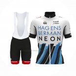 2017 Abbigliamento Ciclismo Axeon Hagens Berman Bianco Nero Manica Corta e Salopette