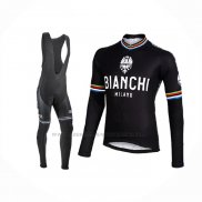 2017 Abbigliamento Ciclismo Bianchi Milano Ml Nero Manica Lunga e Salopette