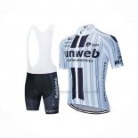 2020 Abbigliamento Ciclismo Sunweb Bianco Nero Manica Corta e Salopette