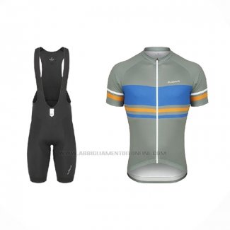 2021 Abbigliamento Ciclismo De Marchi Verde Blu Manica Corta e Salopette