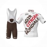 2022 Abbigliamento Ciclismo Ag2r La Mondiale Bianco Manica Corta e Salopette