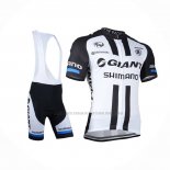 2014 Abbigliamento Ciclismo Giant Shimano Nero Bianco Manica Corta e Salopette