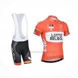 2014 Abbigliamento Ciclismo Lotto Belisol Arancione Manica Corta e Salopette
