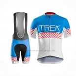 2016 Abbigliamento Ciclismo Trek Bontrager Bianco Blu Manica Corta e Salopette