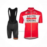 2017 Abbigliamento Ciclismo Lotto Soudal Rosso Manica Corta e Salopette