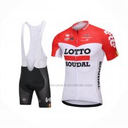 2018 Abbigliamento Ciclismo Lotto Soudal Bianco Rosso Manica Corta e Salopette
