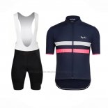 2018 Abbigliamento Ciclismo Rapha Blu Scuro Rosa Manica Corta e Salopette