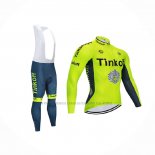 2020 Abbigliamento Ciclismo Tinkoff Giallo Manica Lunga e Salopette