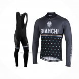 2021 Abbigliamento Ciclismo Bianchi Milano Nalles Nero Manica Lunga e Salopette