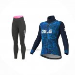 2021 Abbigliamento Ciclismo Donne ALE Blu Manica Lunga e Salopette