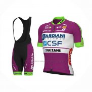 2022 Abbigliamento Ciclismo Bardiani Csf Faizane Verde Viola Manica Corta e Salopette