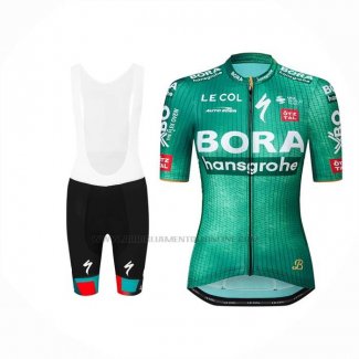 2023 Abbigliamento Ciclismo Donne Bora Hansgrohe Verde Manica Corta e Salopette