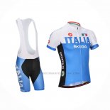 2014 Abbigliamento Ciclismo Castelli Blu Bianco Manica Corta e Salopette