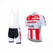 2019 Abbigliamento Ciclismo Corendon Circus Rosso Bianco Manica Corta e Salopette